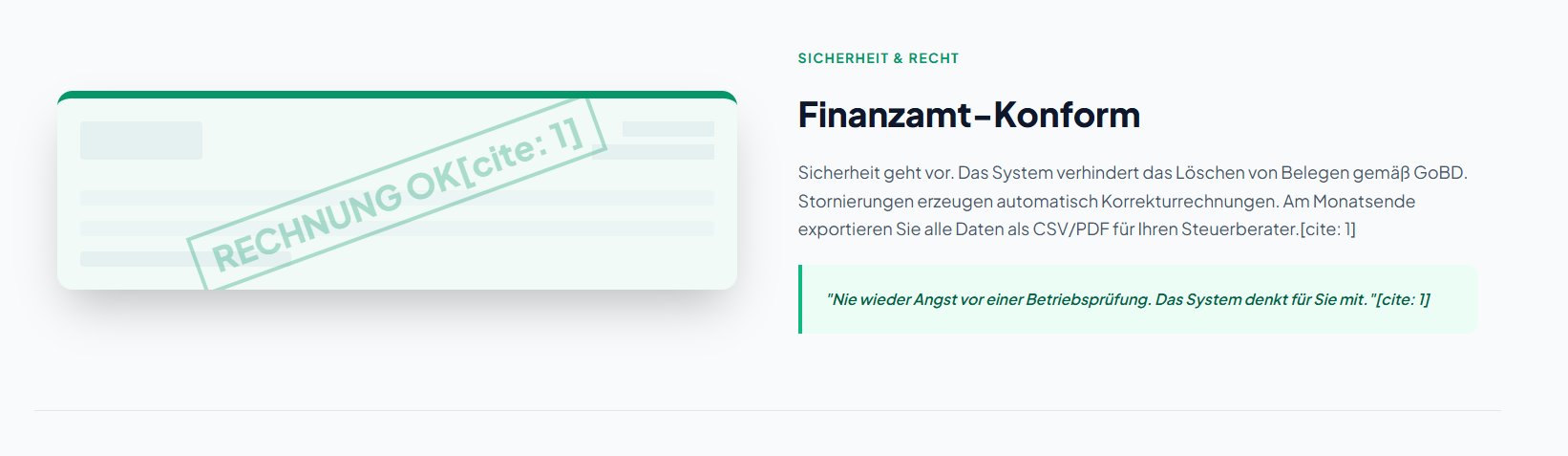 Finanzamt-konforme Rechnungen Screenshot